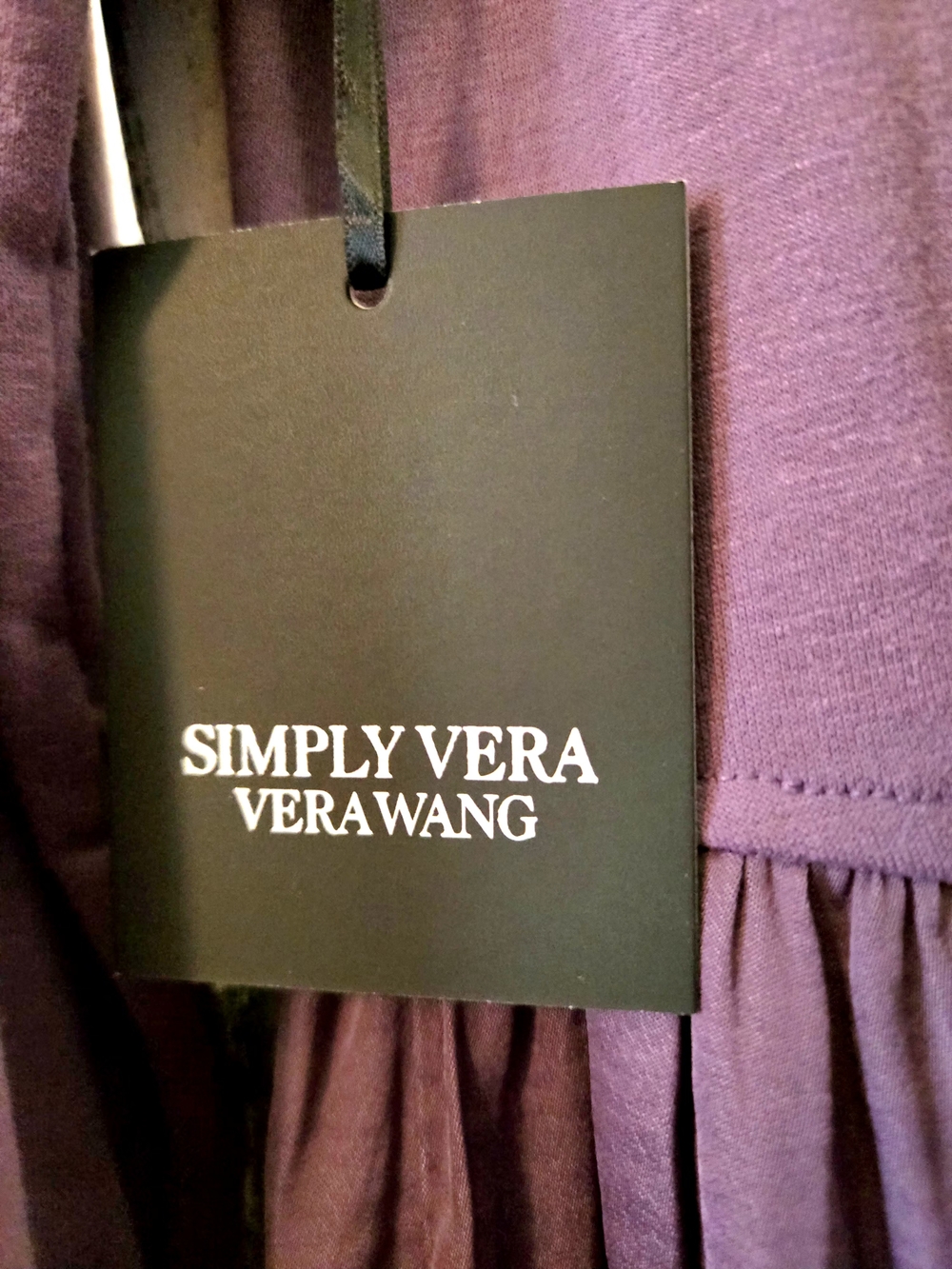 NWT Simply Vera Vera Wang Exotic Violet Peplum Tiered Sweatshirt - Medium - Picture 5 of 5